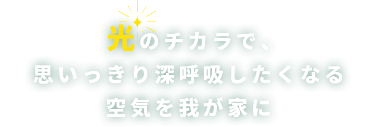 光のチカラで、思いっきり深呼吸したくなる空気を我が家に